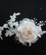 T009-Flowery Silk Hair Comb