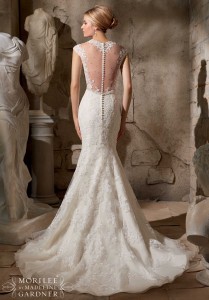 Elegant classy wedding dress with low back